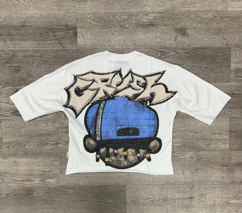 BKYS CRASH" F-TERRY 3/4 SLEEVE CROPPED T-SHIRT