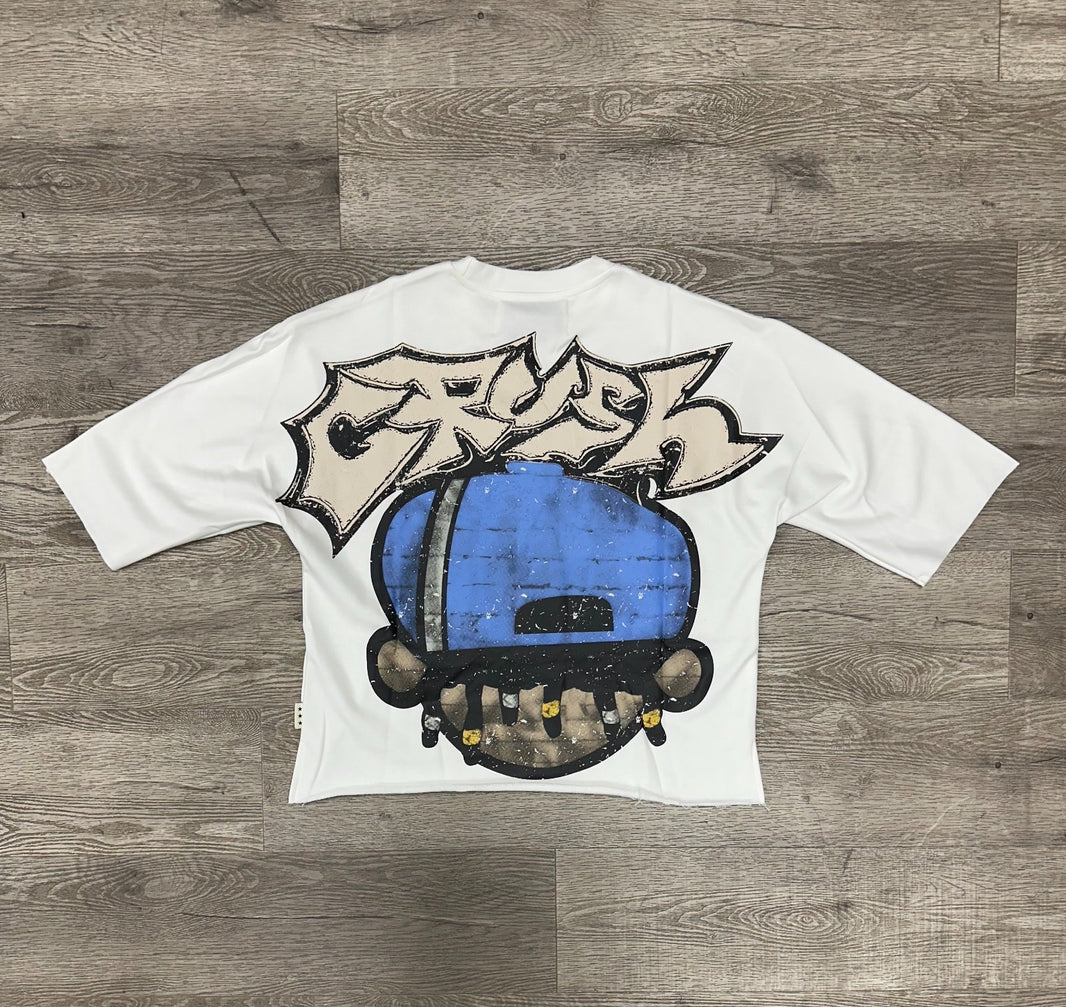 BKYS CRASH" F-TERRY 3/4 SLEEVE CROPPED T-SHIRT