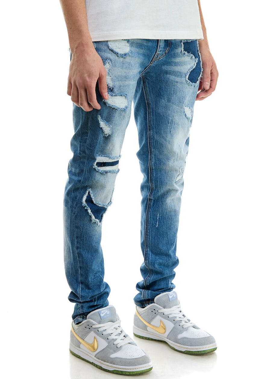 KDNK SKINNY FIT JEANS-KND4645 BLUE