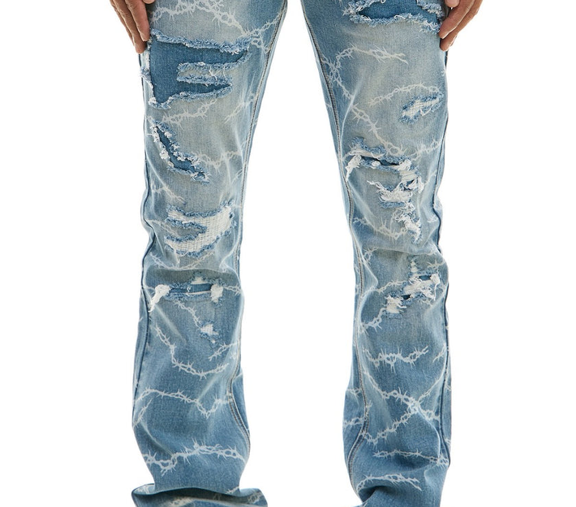 KDNK  WIRE STACKED JEANS-KND4746