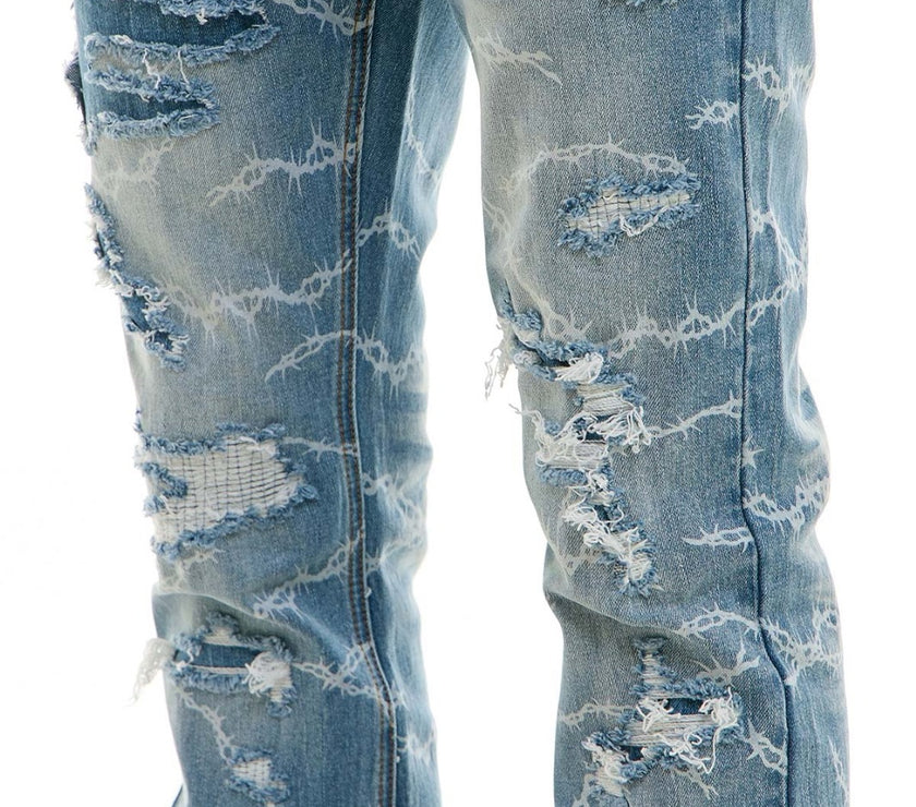 KDNK  WIRE STACKED JEANS-KND4746