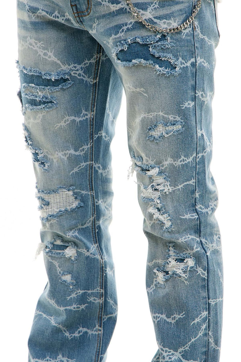 KDNK  WIRE STACKED JEANS-KND4746