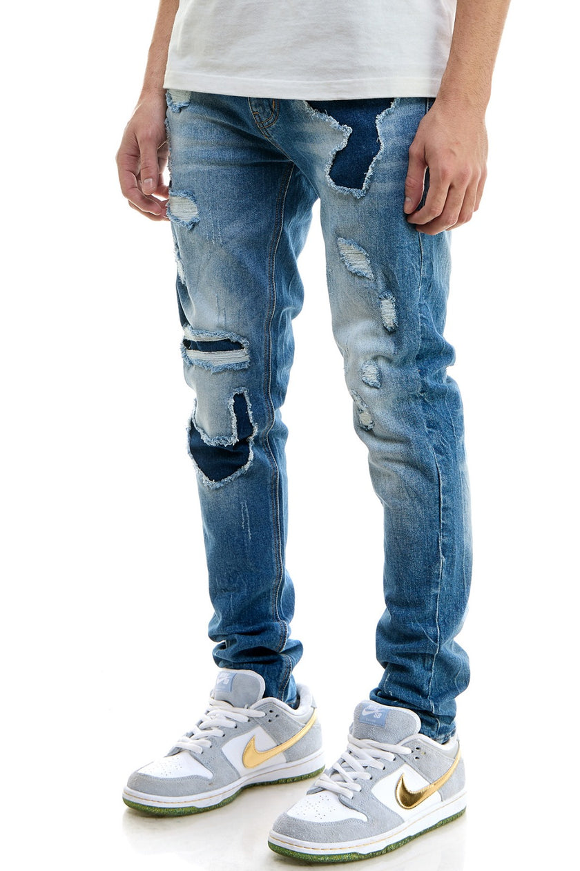 KDNK SKINNY FIT JEANS-KND4645 BLUE