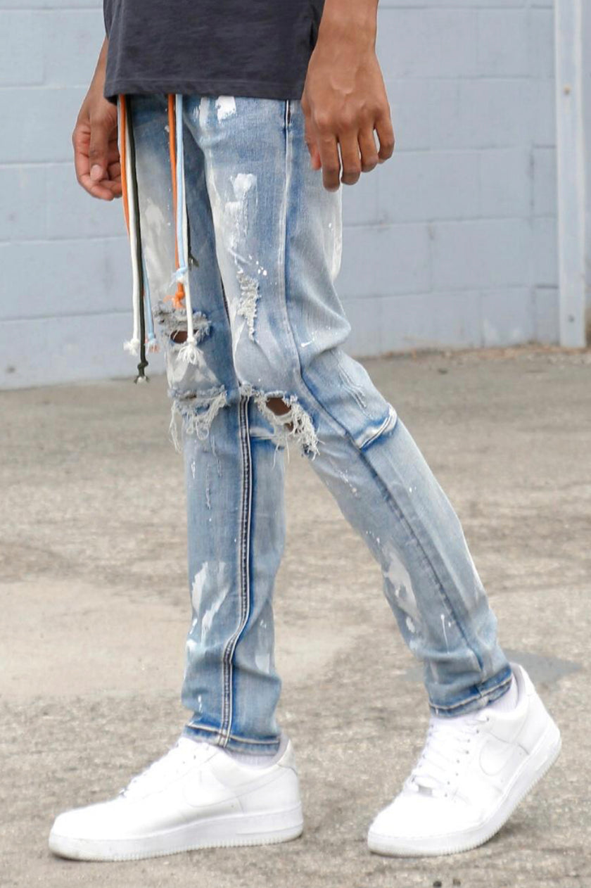 KDNK Paint Splatter Skinny Jeans