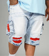 M936 - MAKOBI DENIM CARGO SHORTS - LIGHT WASH Regular price