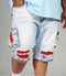 M936 - MAKOBI DENIM CARGO SHORTS - LIGHT WASH Regular price