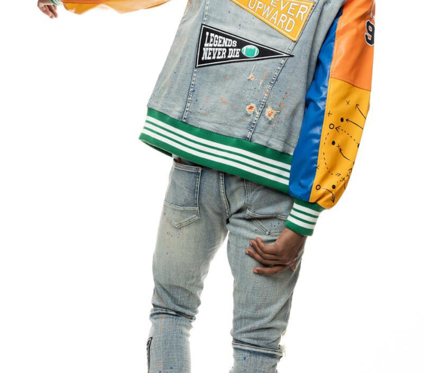 SMOKE RISE VARSITY DETAILED JEANS