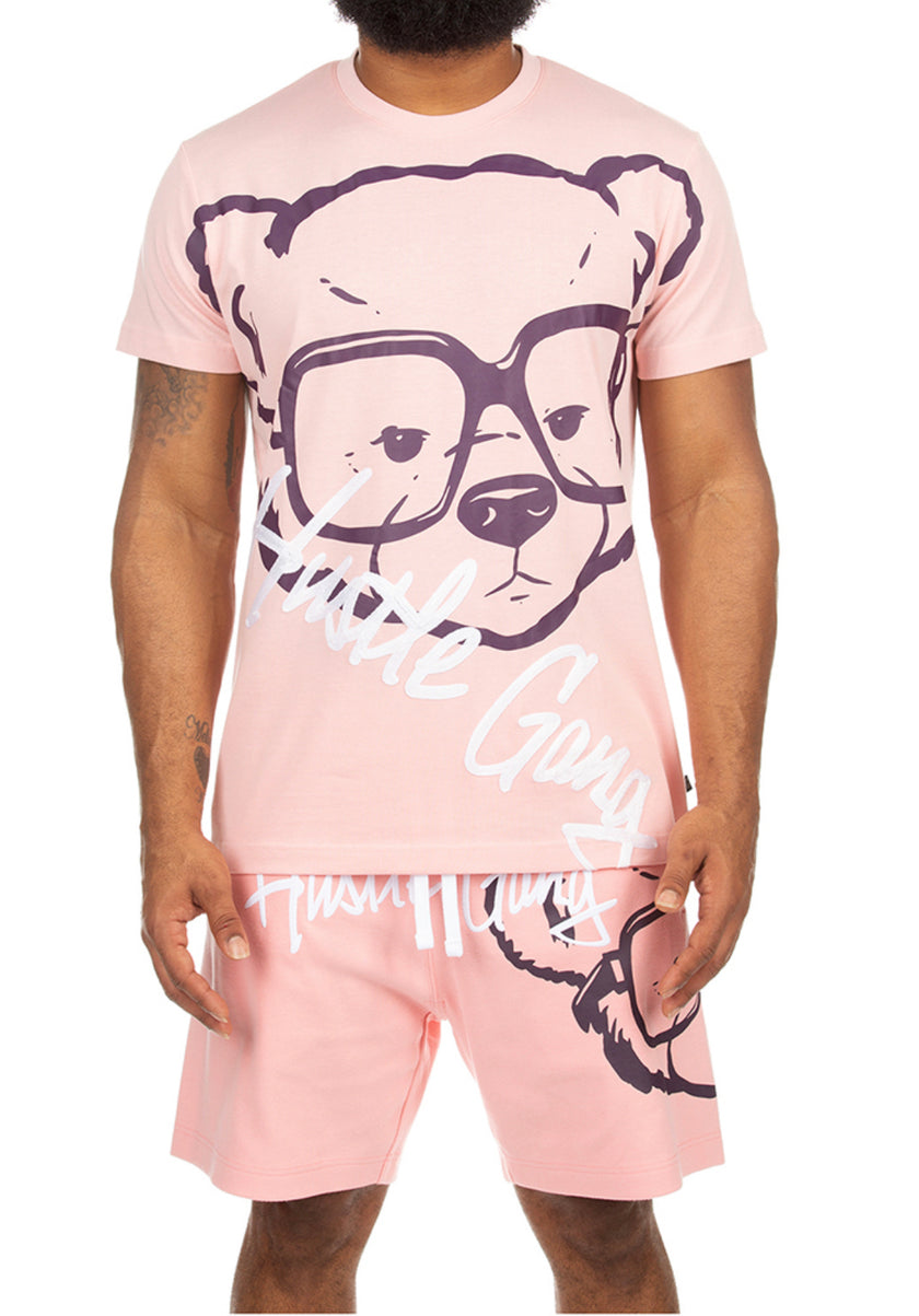 Hustle Gang Bear Selfie Graphic Knit SS 2 pc Set