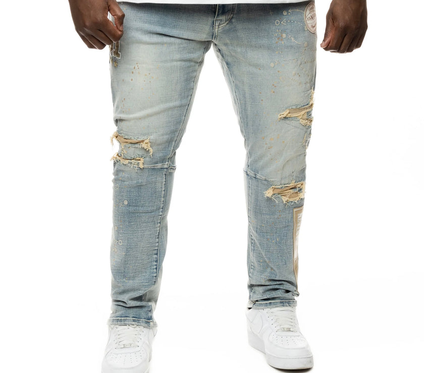 Smoke Rise Big And Tall Varsity Detailed Jean