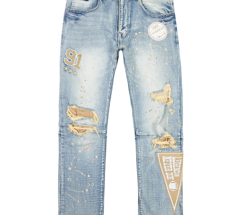 Smoke Rise Big And Tall Varsity Detailed Jean