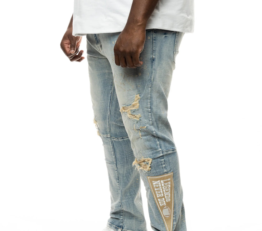 Smoke Rise Big And Tall Varsity Detailed Jean