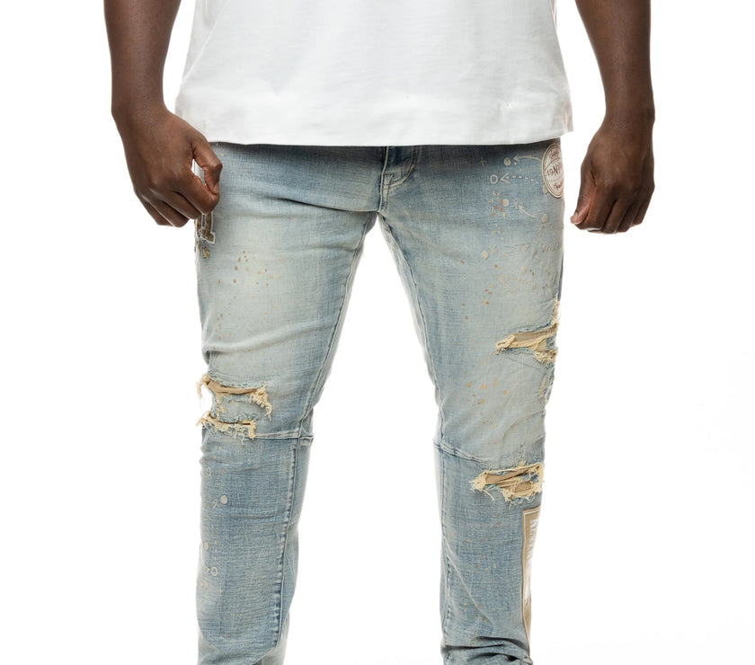 Smoke Rise Big And Tall Varsity Detailed Jean