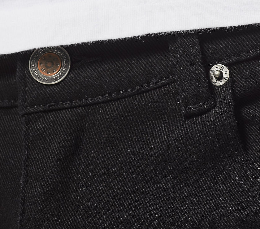 COPPER RIVET JET BLACK PANTS