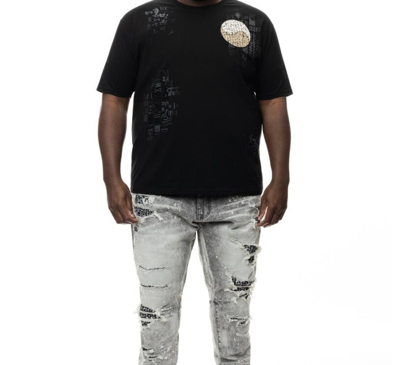 Smoke Rise Korean Character Tee Black Big & Tall