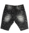 MAKOBI PACIFICA SHREDDED SHORTS - BLACK WASH