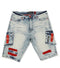 M936 - MAKOBI DENIM CARGO SHORTS - LIGHT WASH Regular price